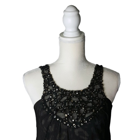 BCBGMaxAzria Womens Sheer Layered Beaded Dress - Picture 2 of 8
